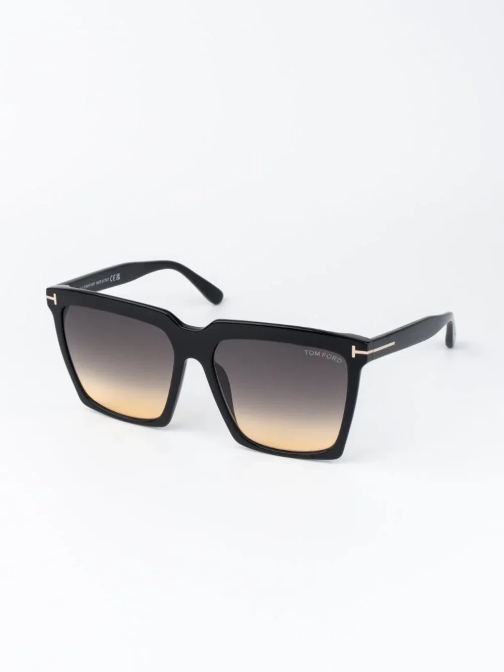 Tom Ford SABRINA-02 Women Sunglasses Black Smoke Gradient Square FT0764 01B